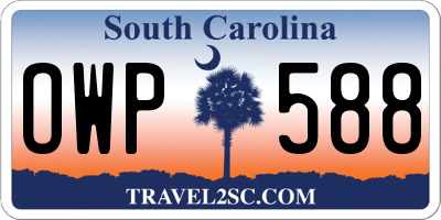 SC license plate OWP588