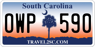 SC license plate OWP590