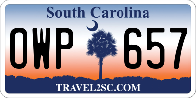 SC license plate OWP657