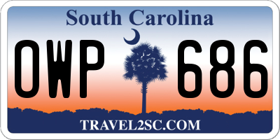 SC license plate OWP686