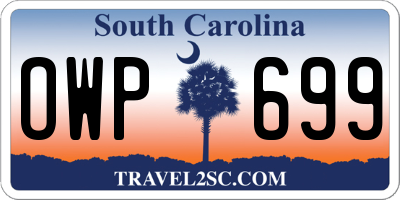 SC license plate OWP699