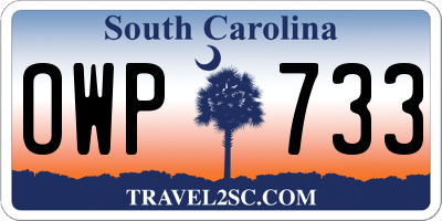 SC license plate OWP733