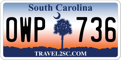 SC license plate OWP736