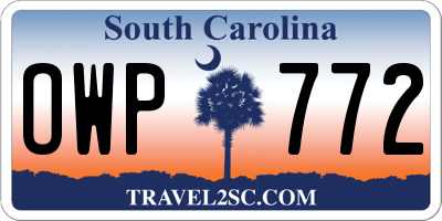 SC license plate OWP772
