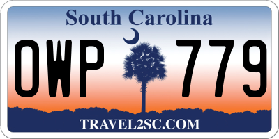 SC license plate OWP779