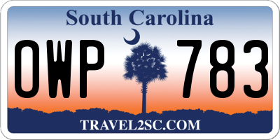 SC license plate OWP783