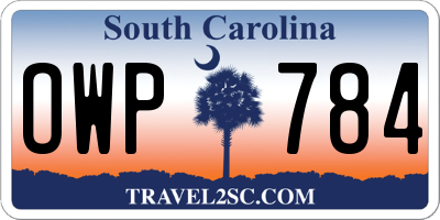 SC license plate OWP784