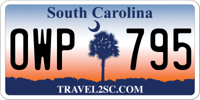 SC license plate OWP795