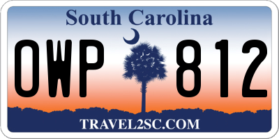 SC license plate OWP812