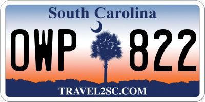 SC license plate OWP822