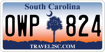 SC license plate OWP824