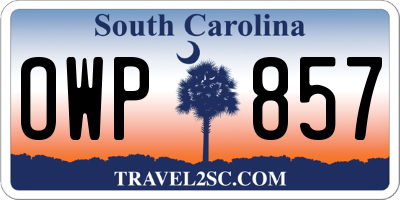 SC license plate OWP857