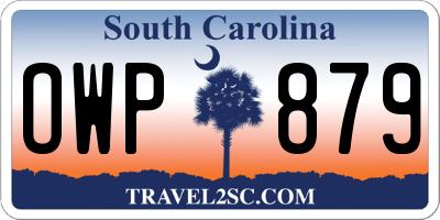 SC license plate OWP879