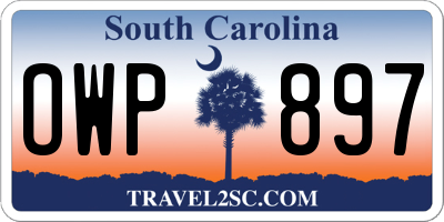 SC license plate OWP897