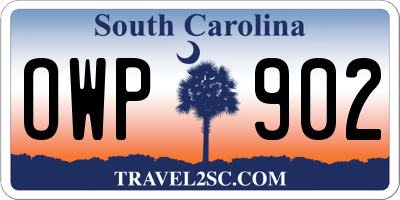 SC license plate OWP902
