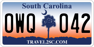 SC license plate OWQ042