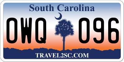 SC license plate OWQ096