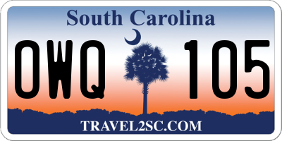 SC license plate OWQ105