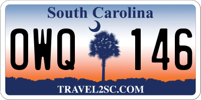 SC license plate OWQ146