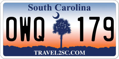 SC license plate OWQ179