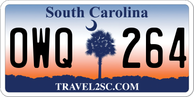 SC license plate OWQ264