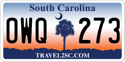SC license plate OWQ273