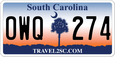 SC license plate OWQ274