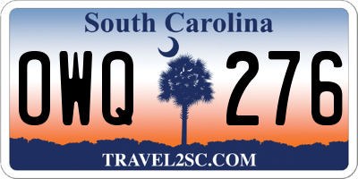 SC license plate OWQ276