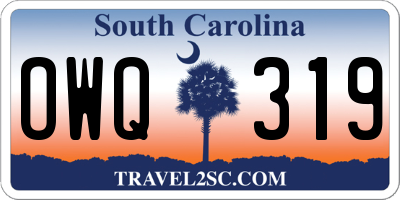 SC license plate OWQ319