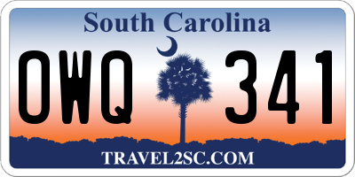SC license plate OWQ341