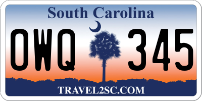 SC license plate OWQ345