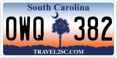 SC license plate OWQ382