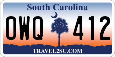 SC license plate OWQ412