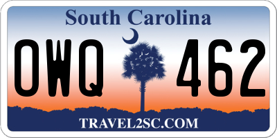 SC license plate OWQ462