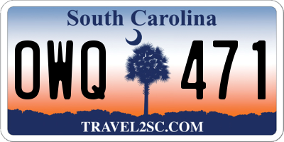 SC license plate OWQ471