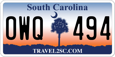 SC license plate OWQ494