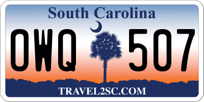 SC license plate OWQ507