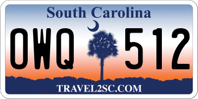 SC license plate OWQ512