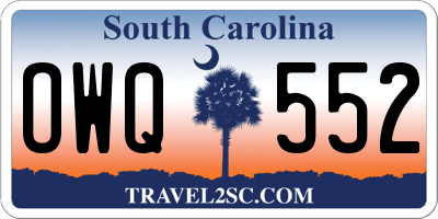 SC license plate OWQ552