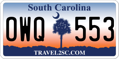 SC license plate OWQ553