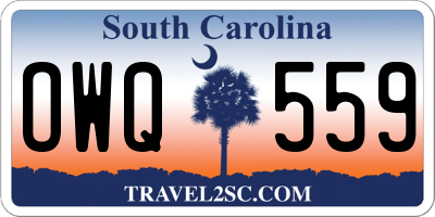 SC license plate OWQ559