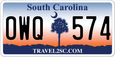 SC license plate OWQ574