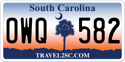 SC license plate OWQ582