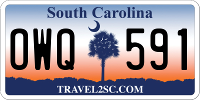 SC license plate OWQ591