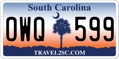 SC license plate OWQ599