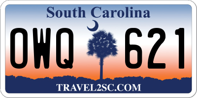 SC license plate OWQ621