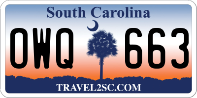 SC license plate OWQ663