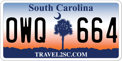 SC license plate OWQ664