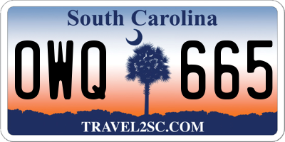 SC license plate OWQ665