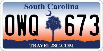 SC license plate OWQ673